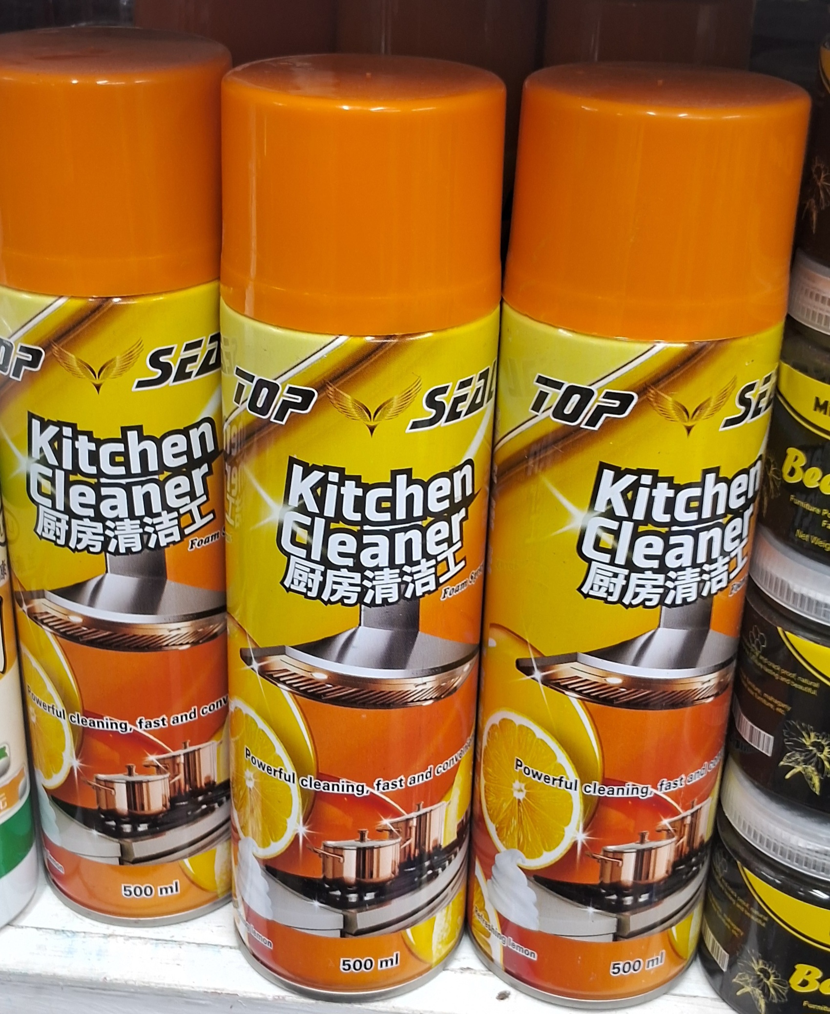 TOP SEAL Ultra-Power Kitchen Foam Cleaner - 500ml (Lemon Extract)