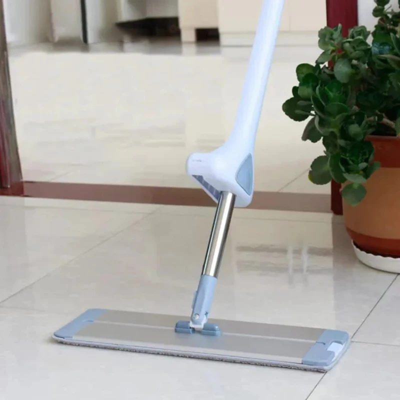 360° Rotating Microfiber Flat Mop – Hands-Free Squeeze &amp; Wash System